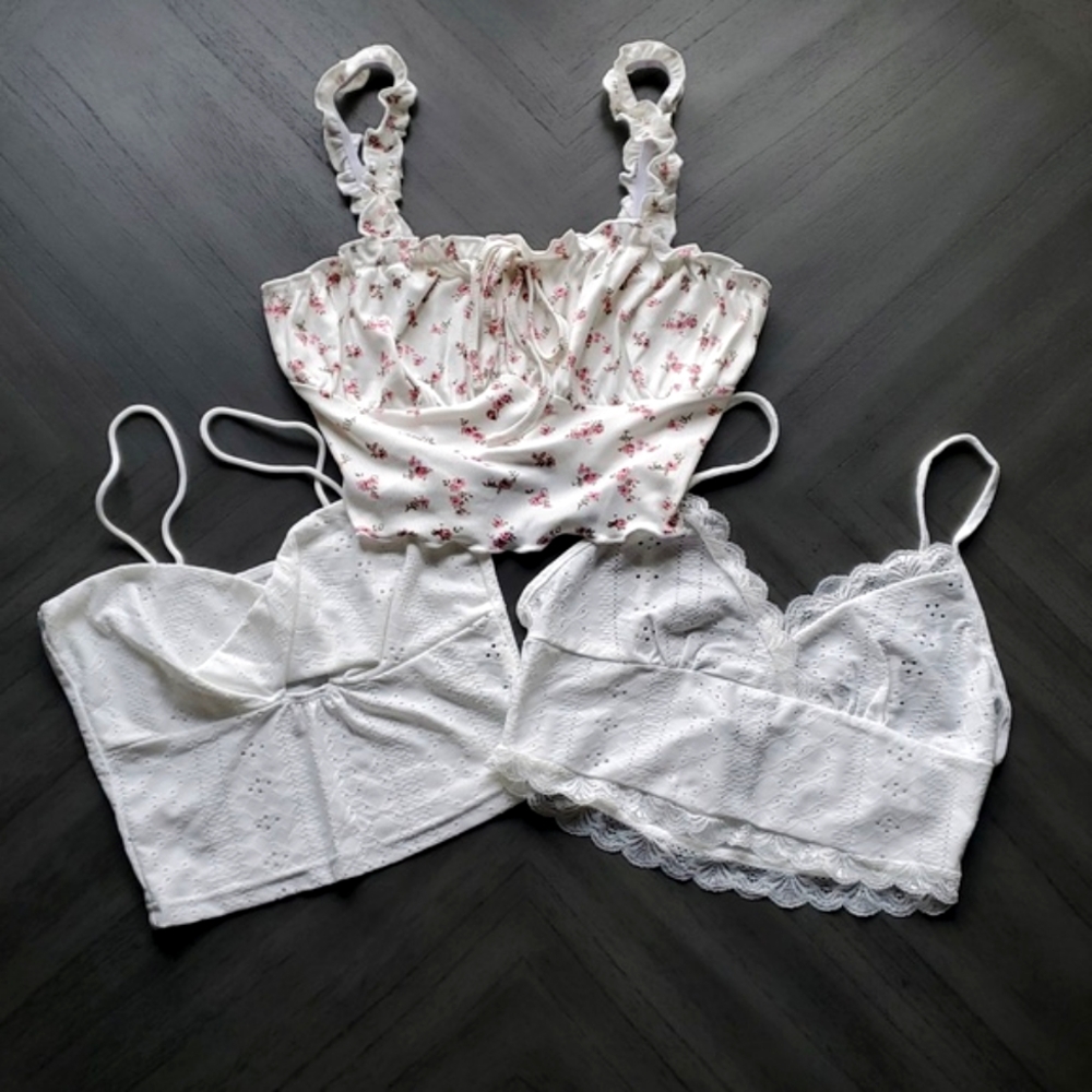 SHEIN Bundle Of 3 Bralette/Crop Tops